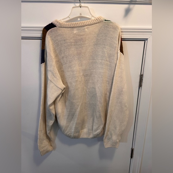 Vintage Concrete Mix Men's Pullover Multi-Color Abstract Knit Sweater Size Med - Picture 3 of 6